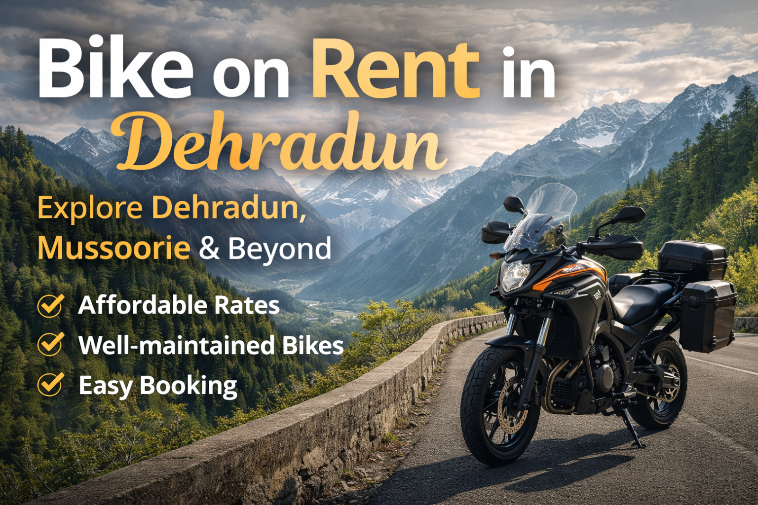 bike on rent in Dehradun