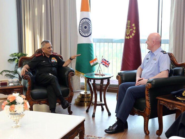 General Anil Chauhan, Chief of Defence Staff (CDS) with Harvey Smyth, Chief of Air Staff (CAS) of the Royal Air Force