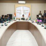 Sports Minister Mansukh Mandaviya with Lacrosse teams