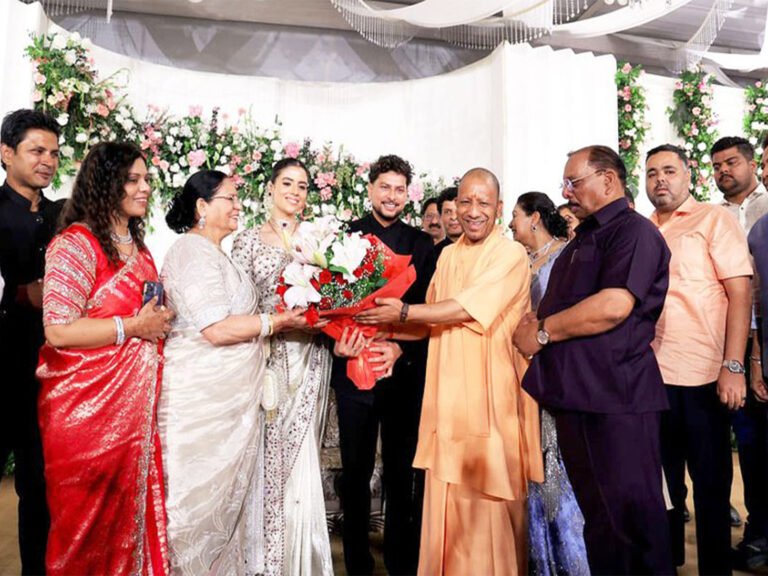 UP CM Yogi Adityanath attends Kuldeep Yadav’s wedding reception
