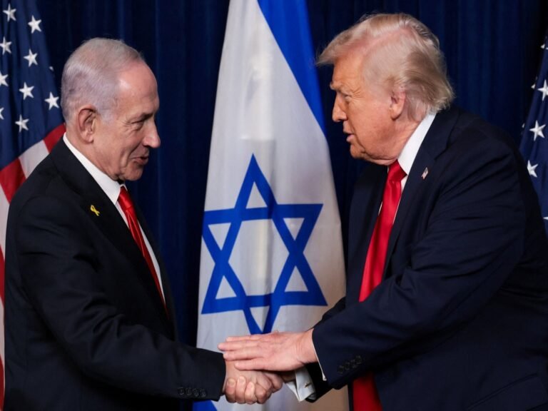 US President Donald Trump with Israeli Prime Minister Benjamin Netanyahu