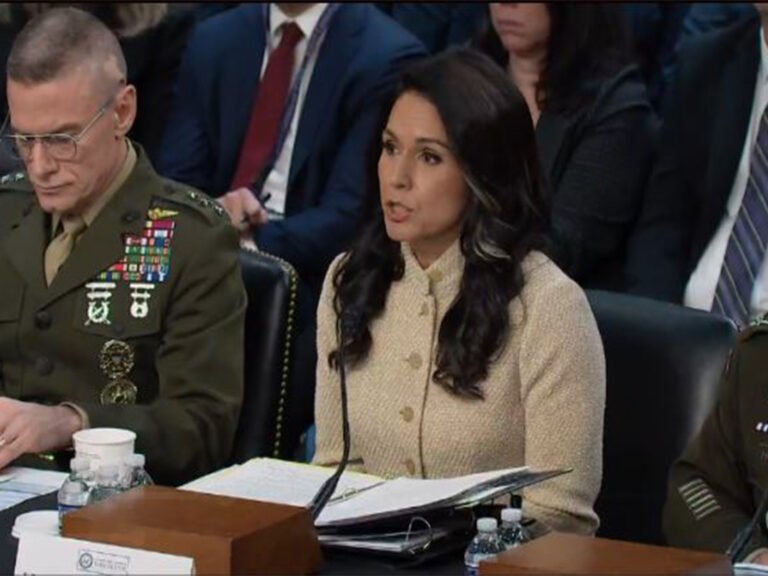 US intelligence chief Tulsi Gabbard testifying before the US Senate Committe in Washington DC