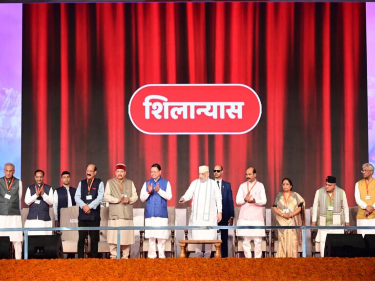 Union Minister Amit Shah, Uttarakhand CM Dhami