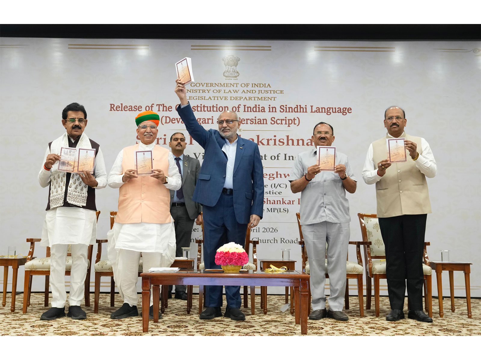 Constitution of India in Sindhi launched by Vice President C P Radhakrishnan in New Delhi
