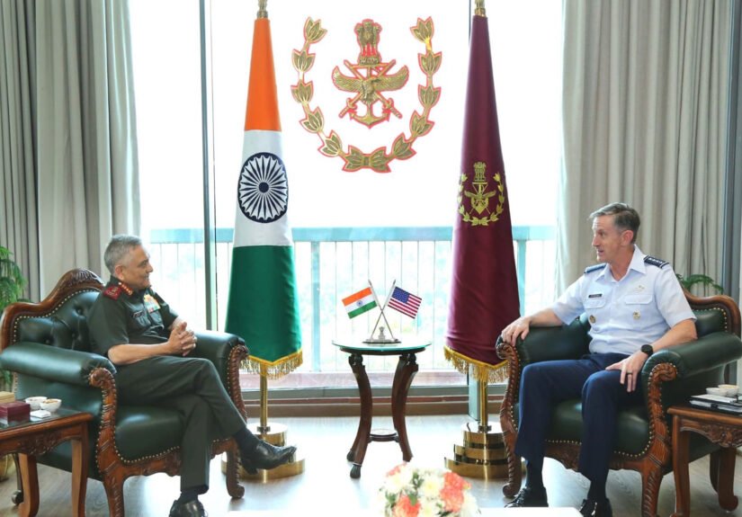 CDS Army Chief of Defence Staff General Anil Chauhan with General Kevin B Schneider, Commander, Pacific Air Force and Air Component Commander, US Indo-Pacific Command