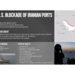 Infographic showing the scale of the US blockade of Iranian ports