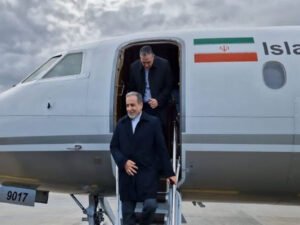 Iran Foreign Minister Abbas Araghchi arrives in St Petersburg