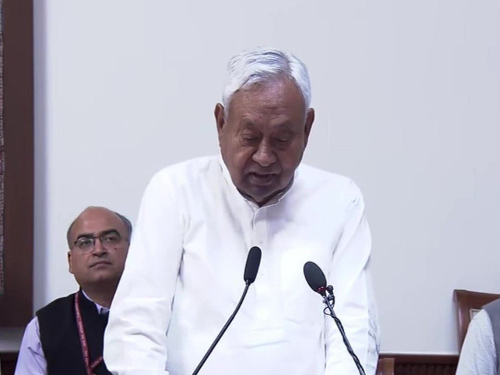 Nitish Kumar takes oath as Rajya Sabha MP