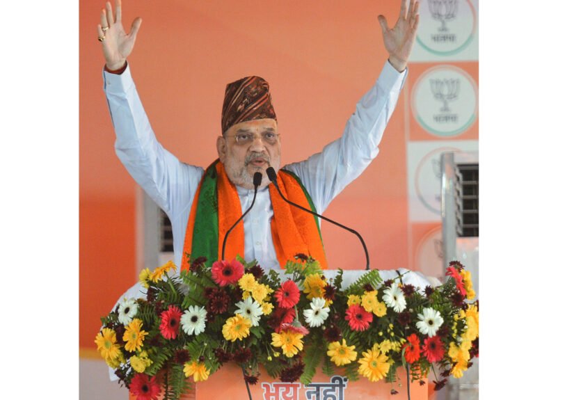 Union Minister Amit Shah at a BJP rally in West Bengal