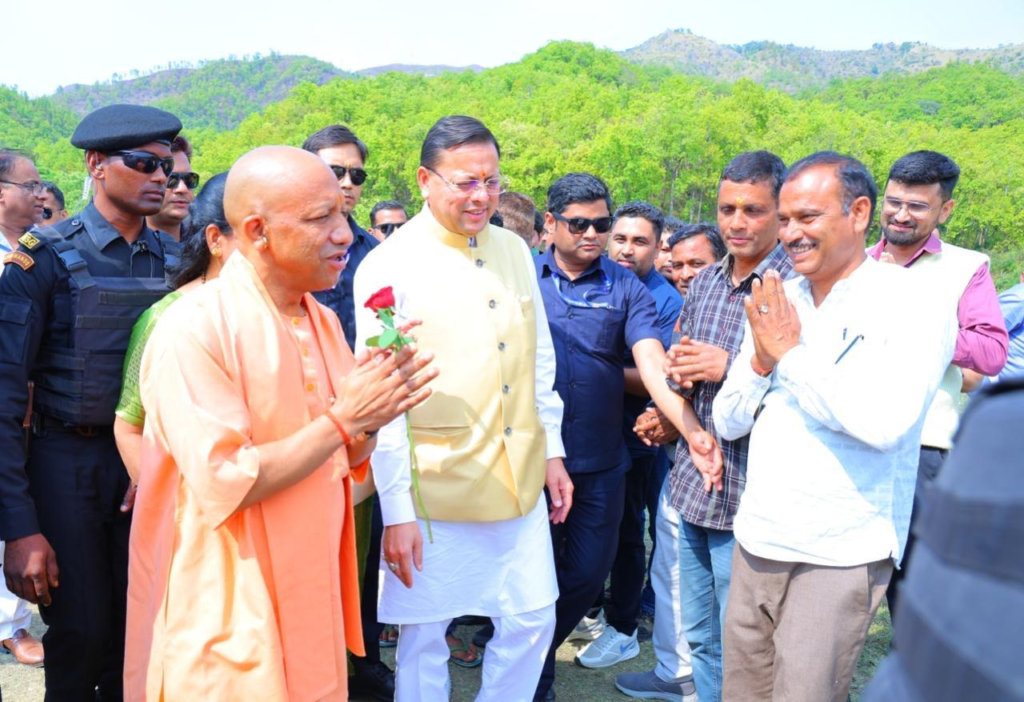 Yogi Adityanath Visits Ancestral Village in Uttarakhand, Joins CM Dhami for Development Projects