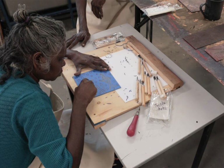 Indigenous Art Collaboration Preserves 70+ Textile Designs Between Australia and India Indigenous art collaboration